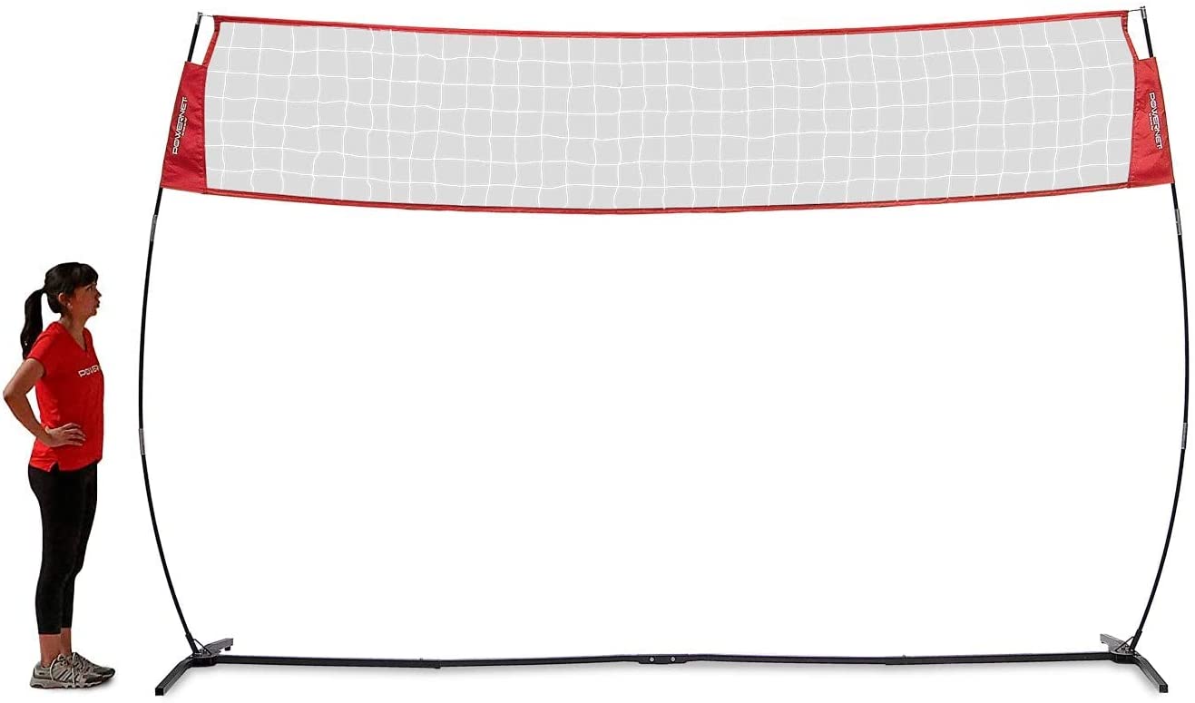 PowerNet Freestanding Volleyball Warm Up Net - Portable Training Net for Indoor & Outdoor Practice - Perfect for Backyard, Beach, and Gym Volleyball Drills