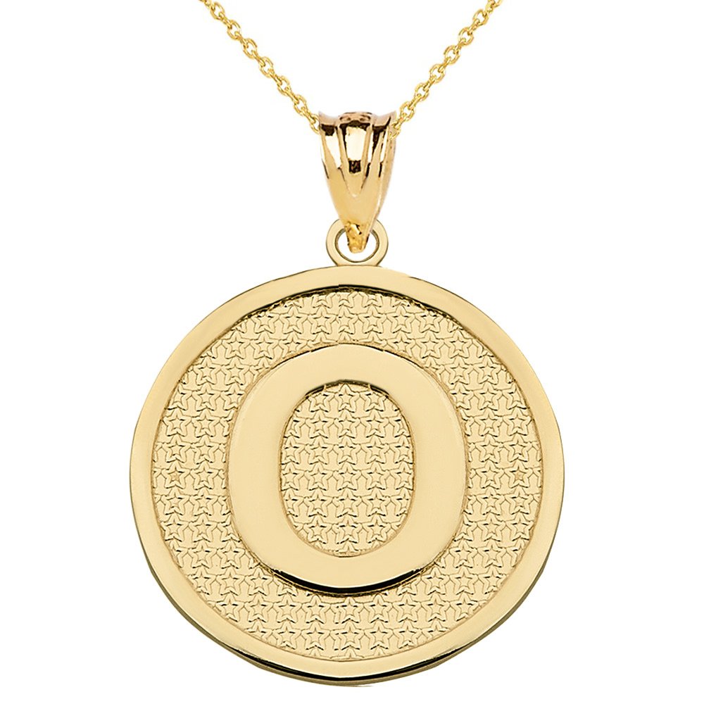 14K Solid Yellow Gold Initial Letter 