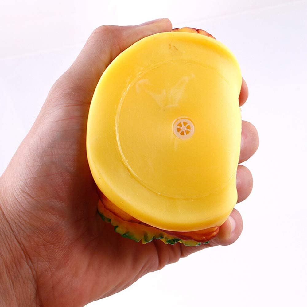 **Durable Hamburger Squeaky Dog Toy – Bite-Resistant Chew Toy for Teeth Cleaning & Training – Golden Retriever, Teddy & Small Pets – Prevent Sofa Damage – Fun Interactive Playtime & Stress Relief**