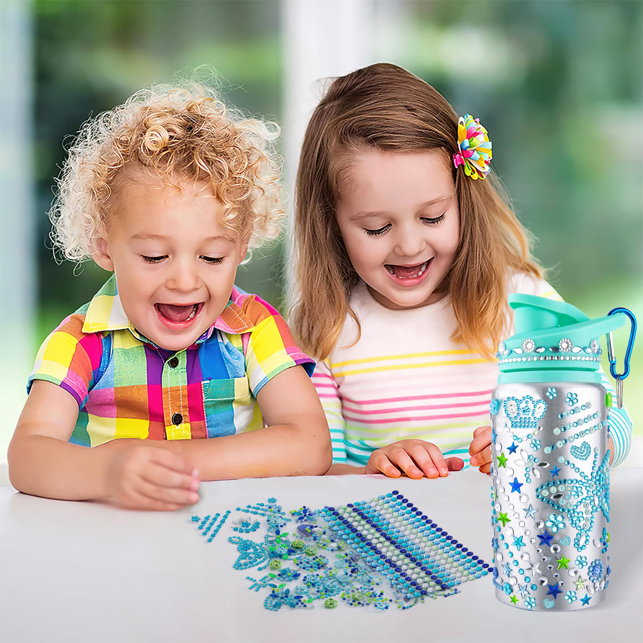 DIY Easter Basket Stuffers & Water Bottle Decorating Kit for Girls Ages 4-10 - Fun Easter Gifts & Creative Crafts for Kids, Teens - Perfect for Birthday Parties, Classroom Activities & Holiday Celebrations
