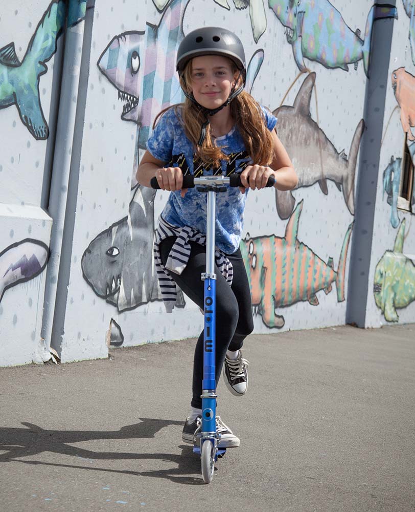Micro Sprite Kids Scooter - Lightweight Foldable Kick Scooter for Boys & Girls Ages 5-12 | Sapphire Blue | Perfect for Commuting, School & Outdoor Play