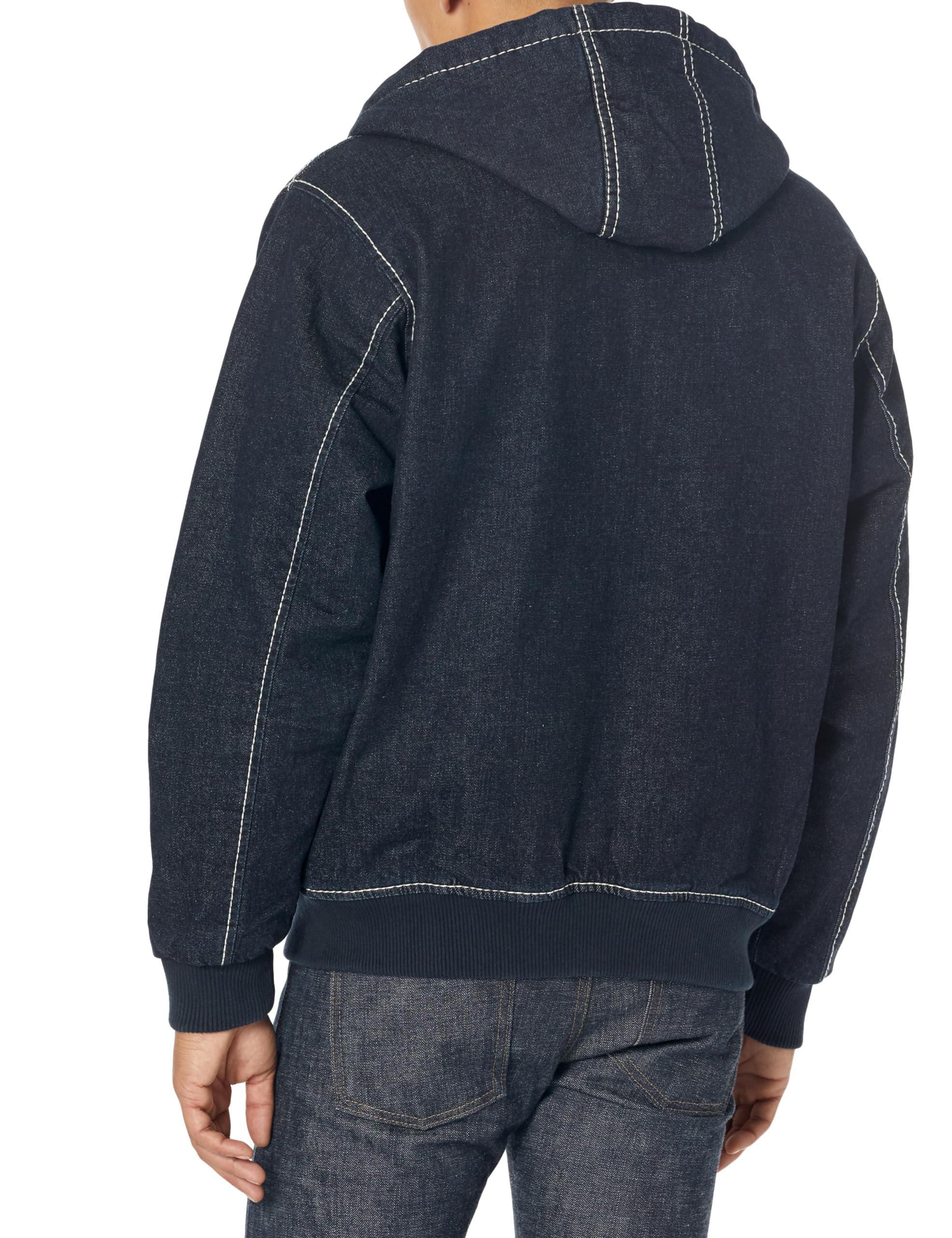 True Religion Men's Denim Big T Hooded Jacket - Stylish Casual Outerwear for Streetwear & Everyday Fashion | Perfect for Urban Outings, Date Nights & Cool Weather Layering