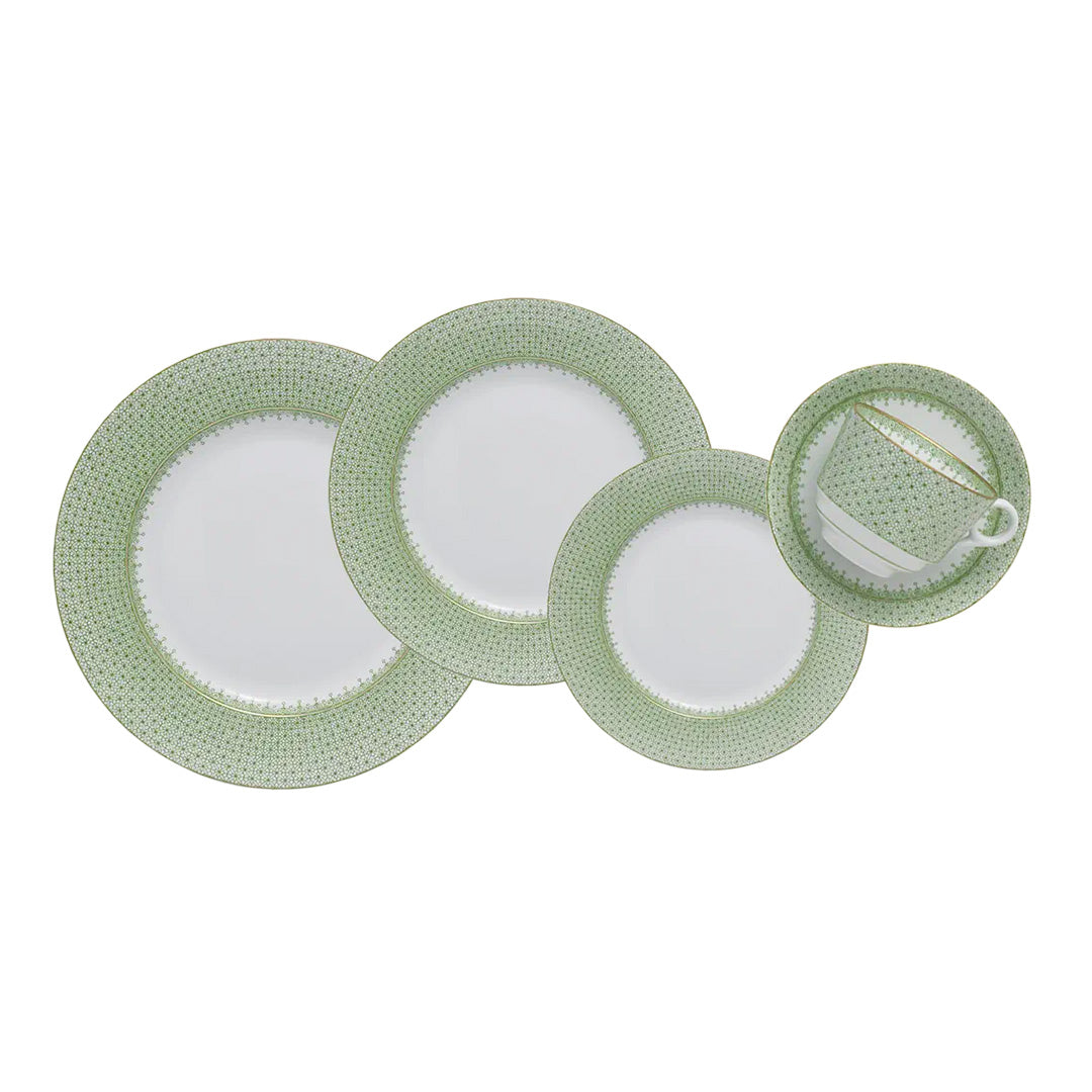 Apple Lace 5-Piece Place Setting - Elegant Dinnerware Set for Formal Dining, Wedding Registry & Special Occasions
