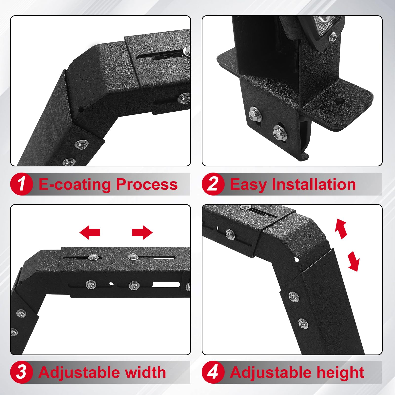 Adjustable Truck Bed Rack with LED Lights - Heavy Duty Overland Roof Rack Compatible with Ford F150, Toyota Tundra, Dodge Ram, Chevy Silverado & Nissan Titan | Ladder Rack for Pickups Without Factory Bed Rails or Tonneau Covers | Perfect for Camping, Off-Roading & Cargo Transport