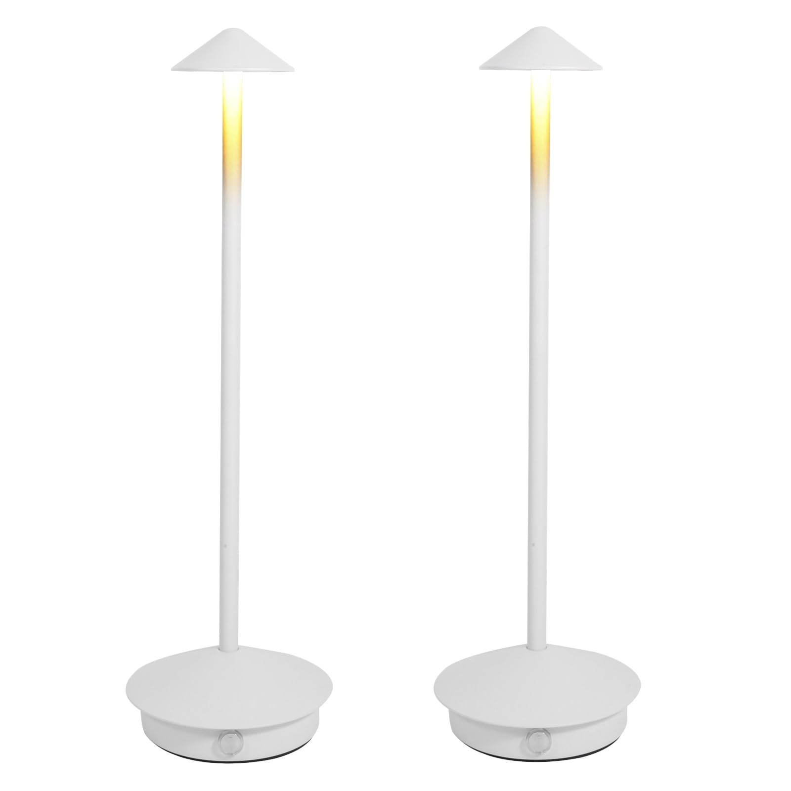 2 Pack Cordless Rechargeable LED Table Lamp - 6000mAh Battery Operated Dimmable Desk Light, Modern Aluminum Night Light for Bedroom, Office, Camping & Outdoor Use