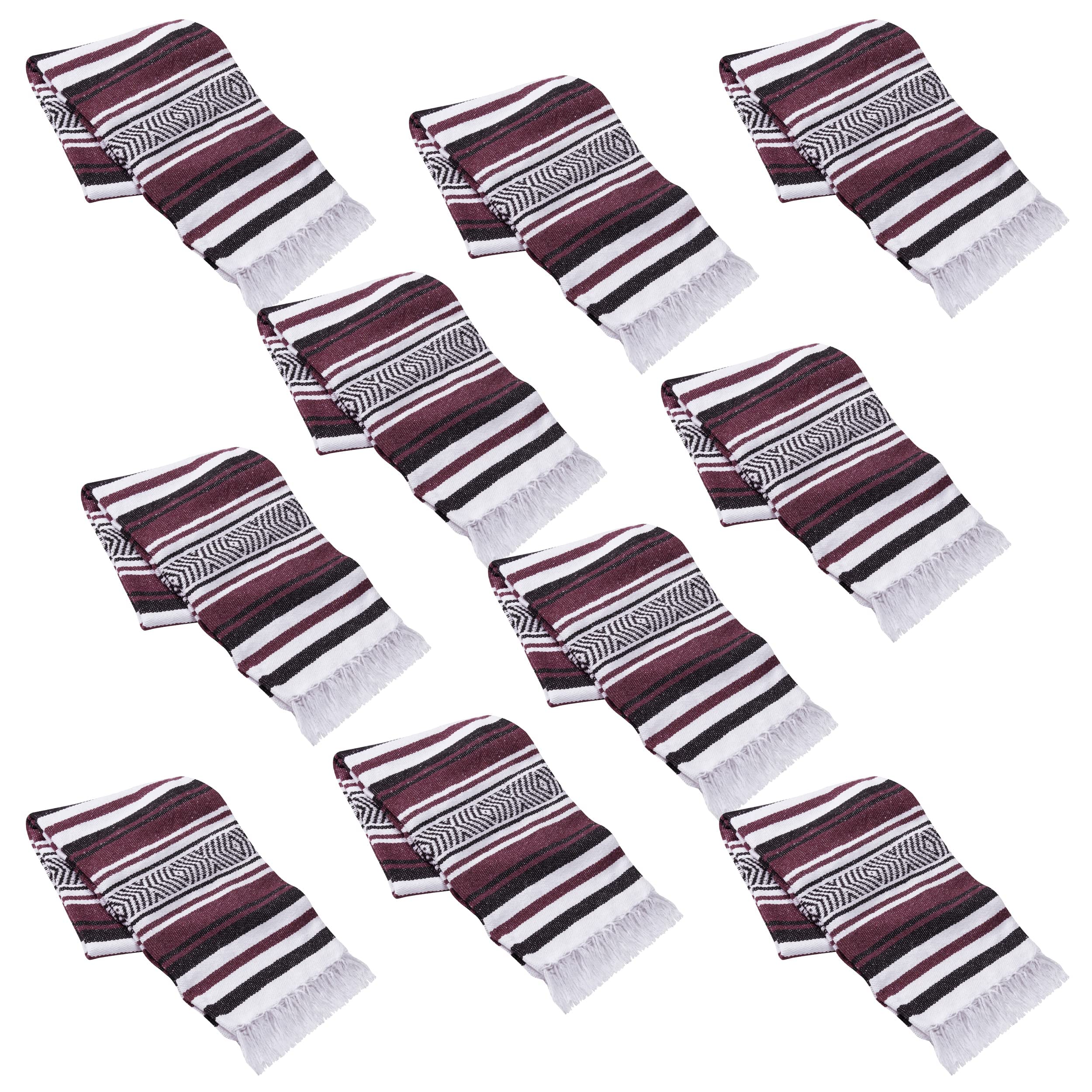 Vera Cruz Authentic Mexican Blankets and Throws - 10 Pack of 75