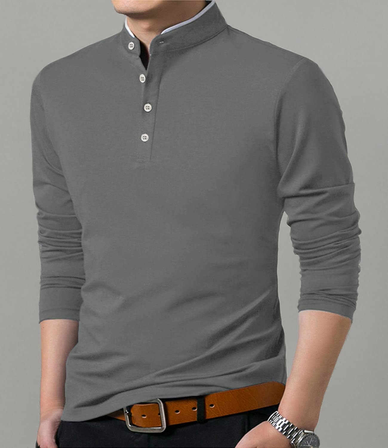 YTD Men's Summer Slim Fit Solid Color Short Sleeve Polo Casual T-Shirt - Breathable & Stylish for Outdoor Activities, Golf & Casual Wear