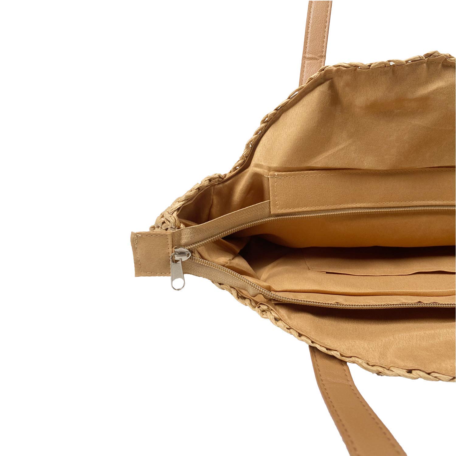 Women's Large Round Straw Beach Bag - Summer Woven Shoulder Tote Handbag for Vacation, Travel, and Shopping | Perfect for Beach Outings, Picnics, and Daily Use