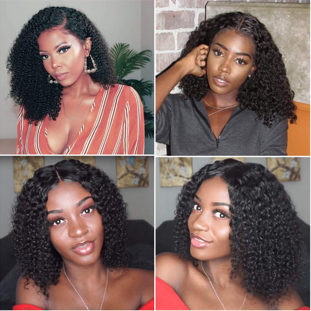 13x6 Glueless Lace Front Wig - Afro Kinky Curly Human Hair Wig with Pre-Plucked Hairline & Undetectable Lace for Black Women | Perfect for Daily Wear, Cosplay, and Special Occasions