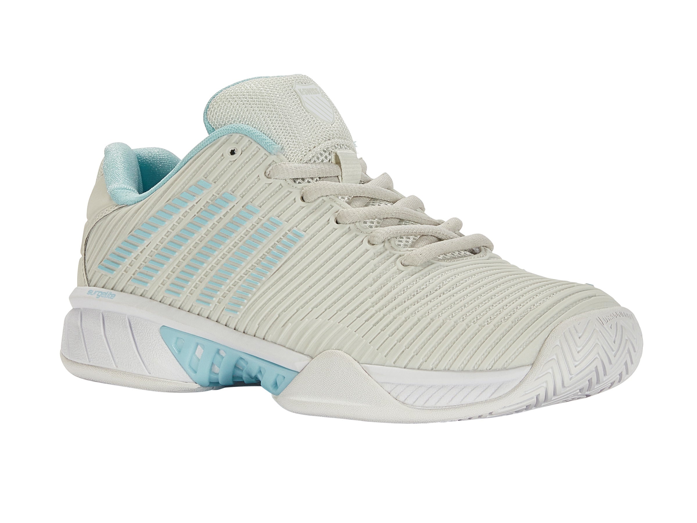 Hypercourt Express 2 Wide Tennis Shoes - Gray/White/Blue Glow - Lightweight Performance Court Sneakers for Men & Women | Perfect for Tennis, Pickleball, and Casual Wear