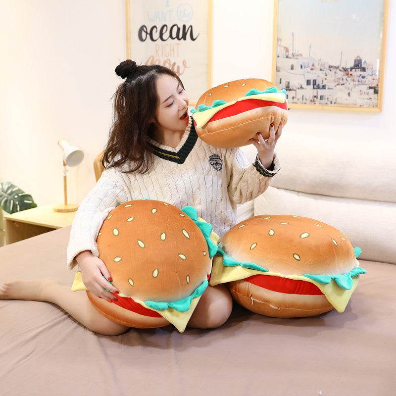 Juicy Giant Burger Plush Toy - Super Soft & Cute Fast Food Stuffed Animal for Kids & Adults | Perfect for Gifts, Room Decor, and Themed Parties