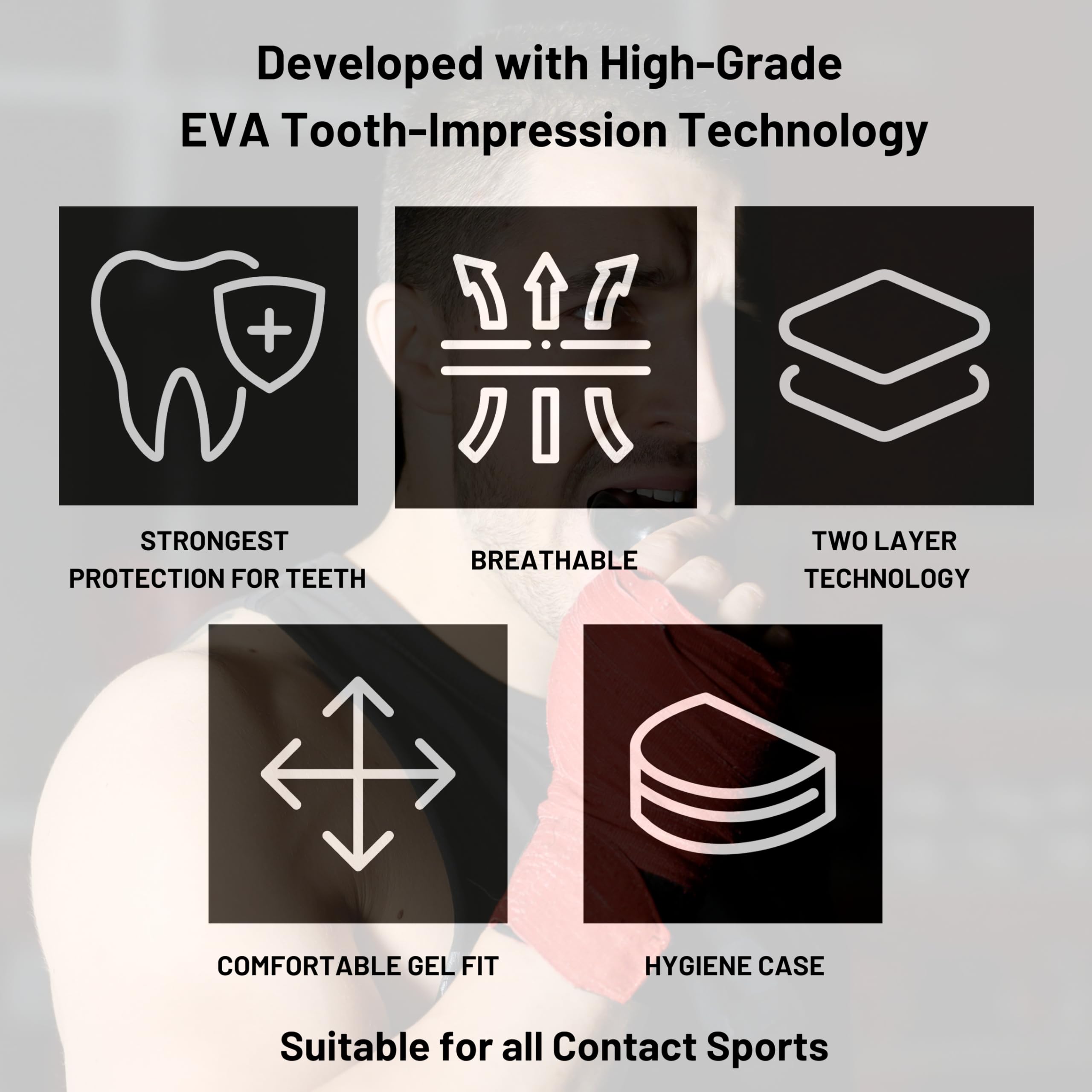 ATAK Fortis Gel Mouthguard for Adults - Red - Comfortable & Durable Teeth Protection for Boxing, MMA, and Sports Training