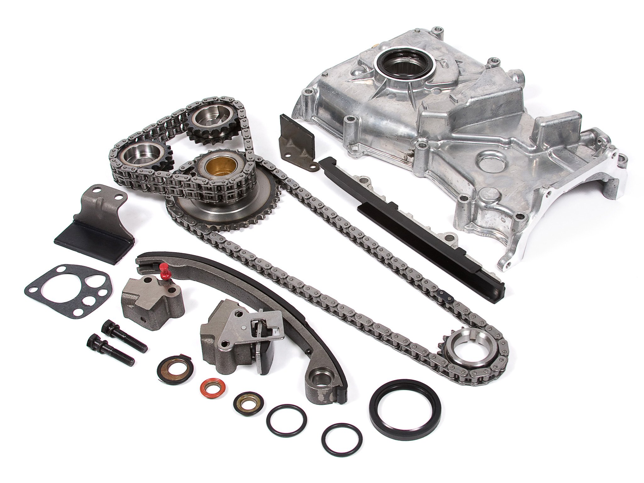 Nissan KA24DE DOHC Timing Chain Kit with Oil Pump - Compatible with Evergreen TK3015OP - High Performance Engine Repair for Nissan 240SX, Frontier, Xterra - Perfect for DIY Mechanics & Auto Shops