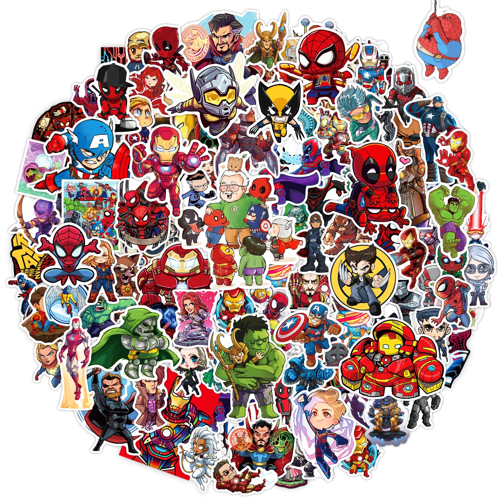 130pcs Waterproof Superhero Stickers for Water Bottles, Laptops & Skateboards - Cute Comic Legends Vinyl Decals for Kids, Teens & Adults - Perfect for Party Supplies, Luggage & DIY Crafts