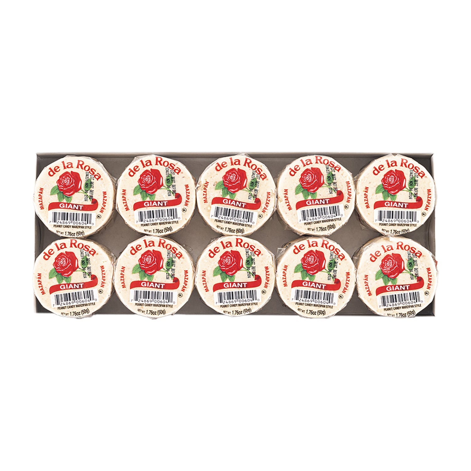 De La Rosa Giant Mazapan Peanut Candy | 20 Count Box | Mexican Sweet Treat for Parties, Gifts & Snacking