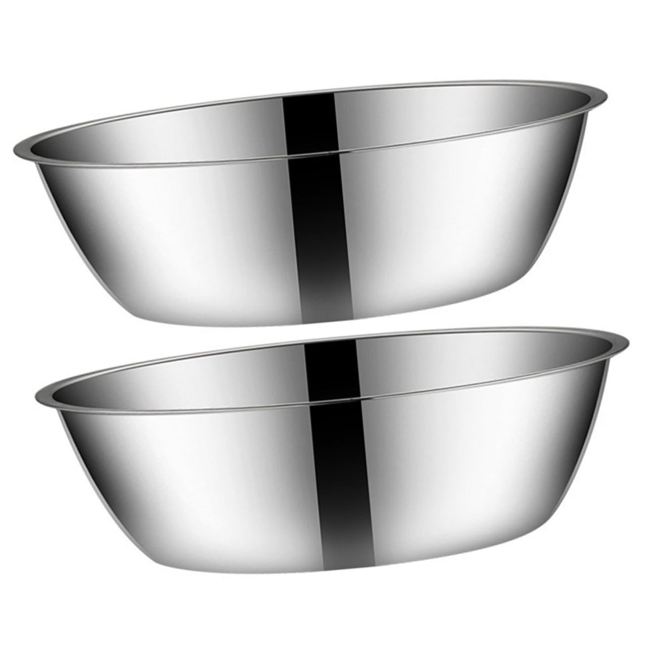 Hemoton 2-Piece Stainless Steel Cooking Pot Set - Multi-Functional Kitchen Pot for Soup, Stew, Food Storage & Fruit Washing - Round Soup Bowl & Vegetable Washing Basin - Perfect for Meal Prep, Camping & Home Cooking