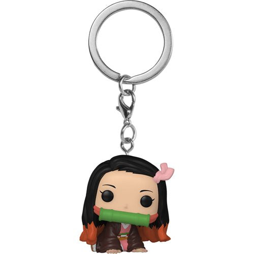 Demon Slayer Anime Nezuko Kamado Pocket Pop! Vinyl Keychain - Cute Collectible for Backpacks, Keys, and Gifts for Anime Fans