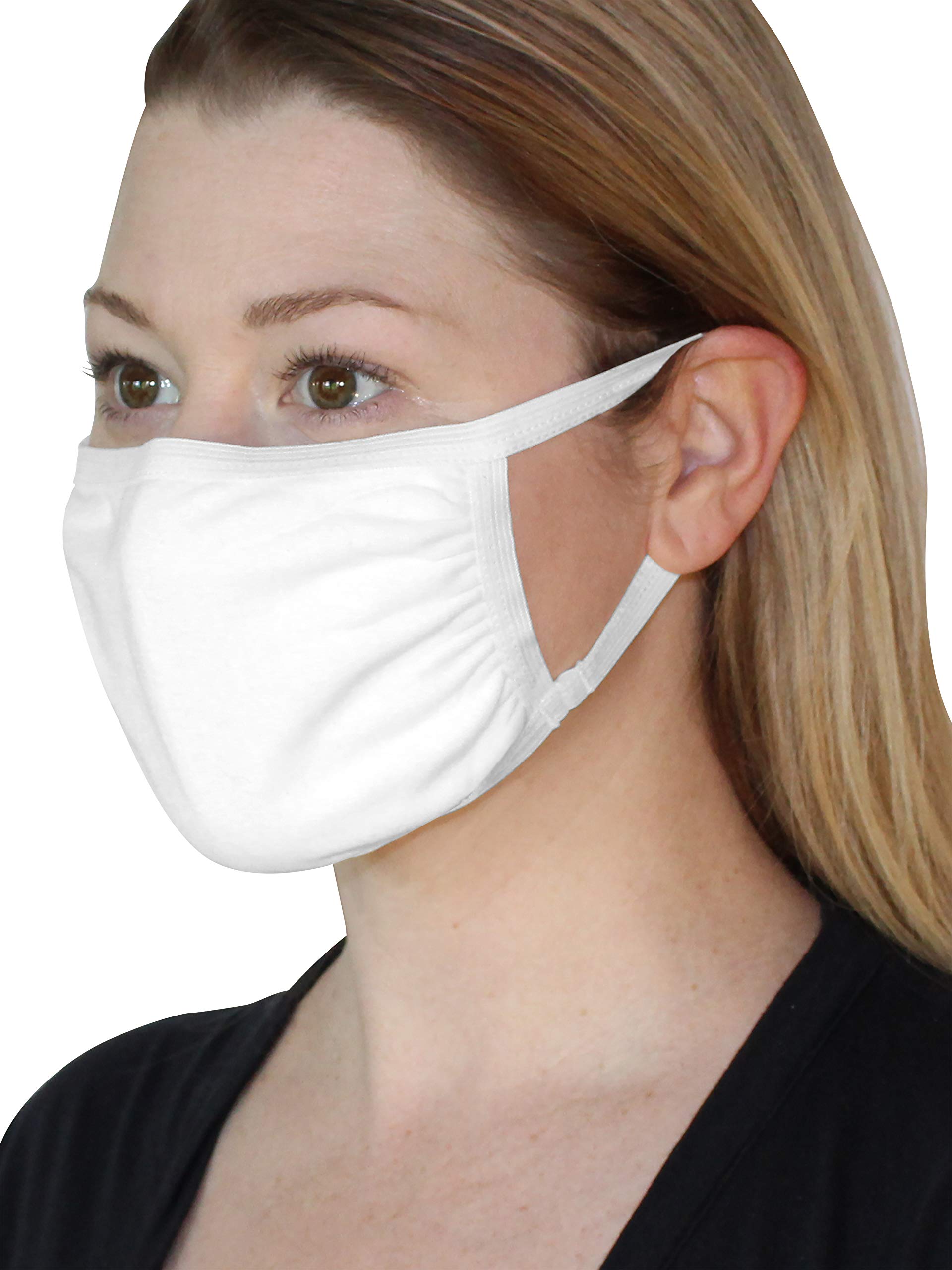 Fruit of the Loom Reusable Cotton Face Masks - 50 Pack Bulk Disposable Masks for Adults & Kids | Comfortable Breathable Protection for School, Work, Travel & Daily Use