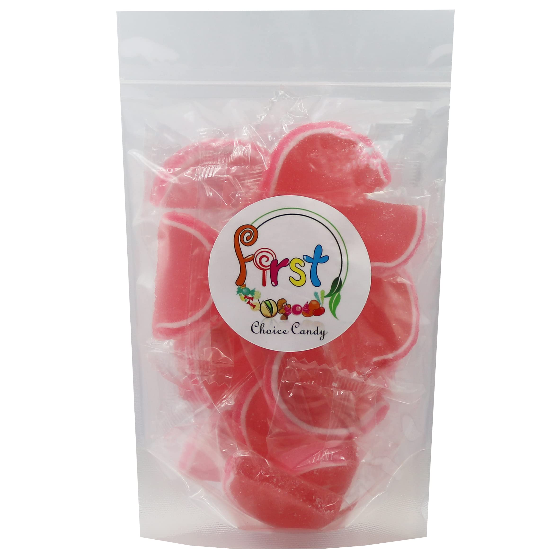 Premium Pomegranate Jelly Fruit Slices Gummy Candy - 1 Pound Bag of Individually Wrapped Chewy Sweets - Perfect for Halloween, Party Favors, Office Snacks & Road Trips