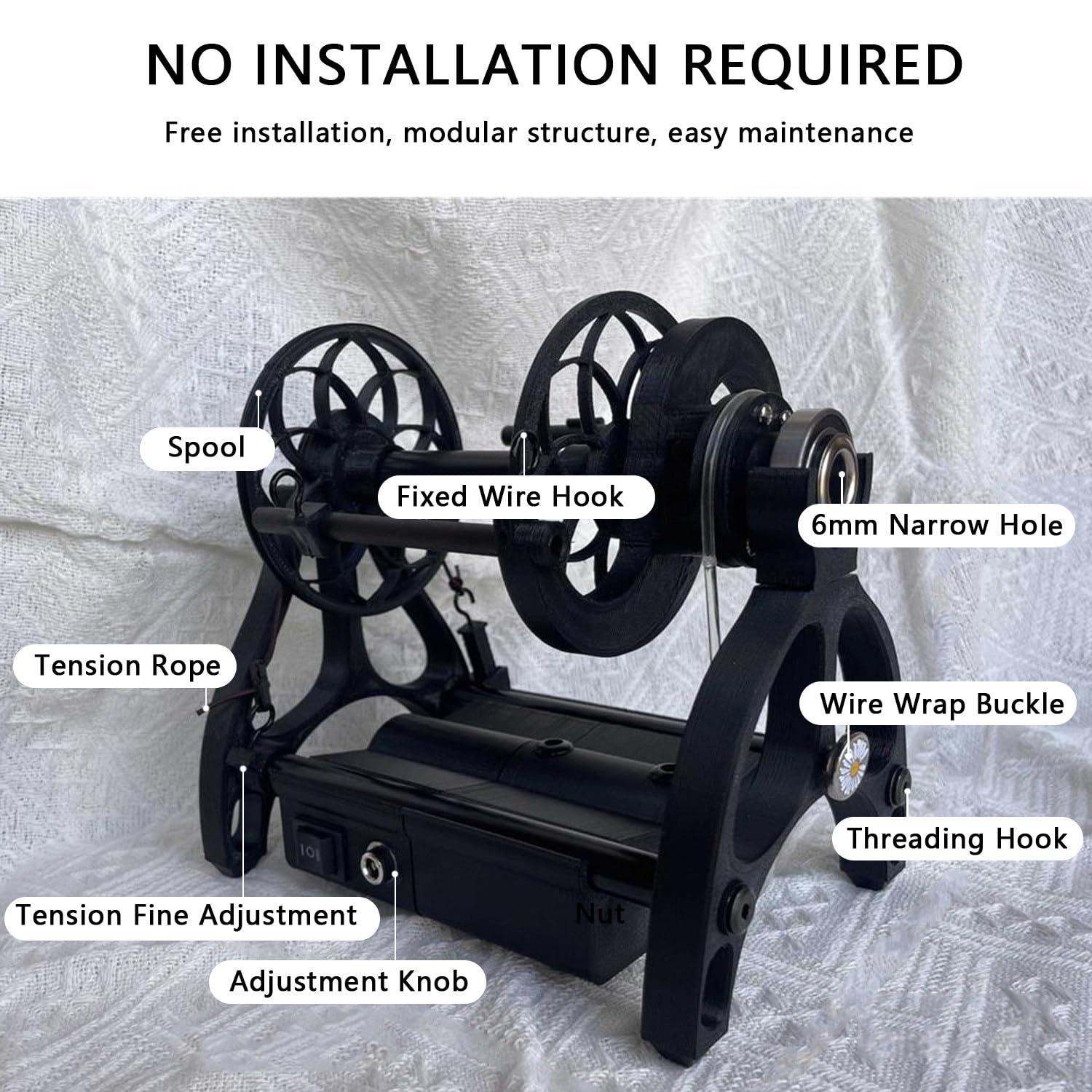 12V Mini Electric Spinning Wheel for Wool Yarn - Adjustable Speed Spinning Machine with 12mm Feeding Opening - Handcraft Yarn Winding Tool for DIY Knitting, Weaving & Fiber Arts (Purple) - Perfect for Home Crafting, Spinning Wool into Yarn & Creative Textile Projects