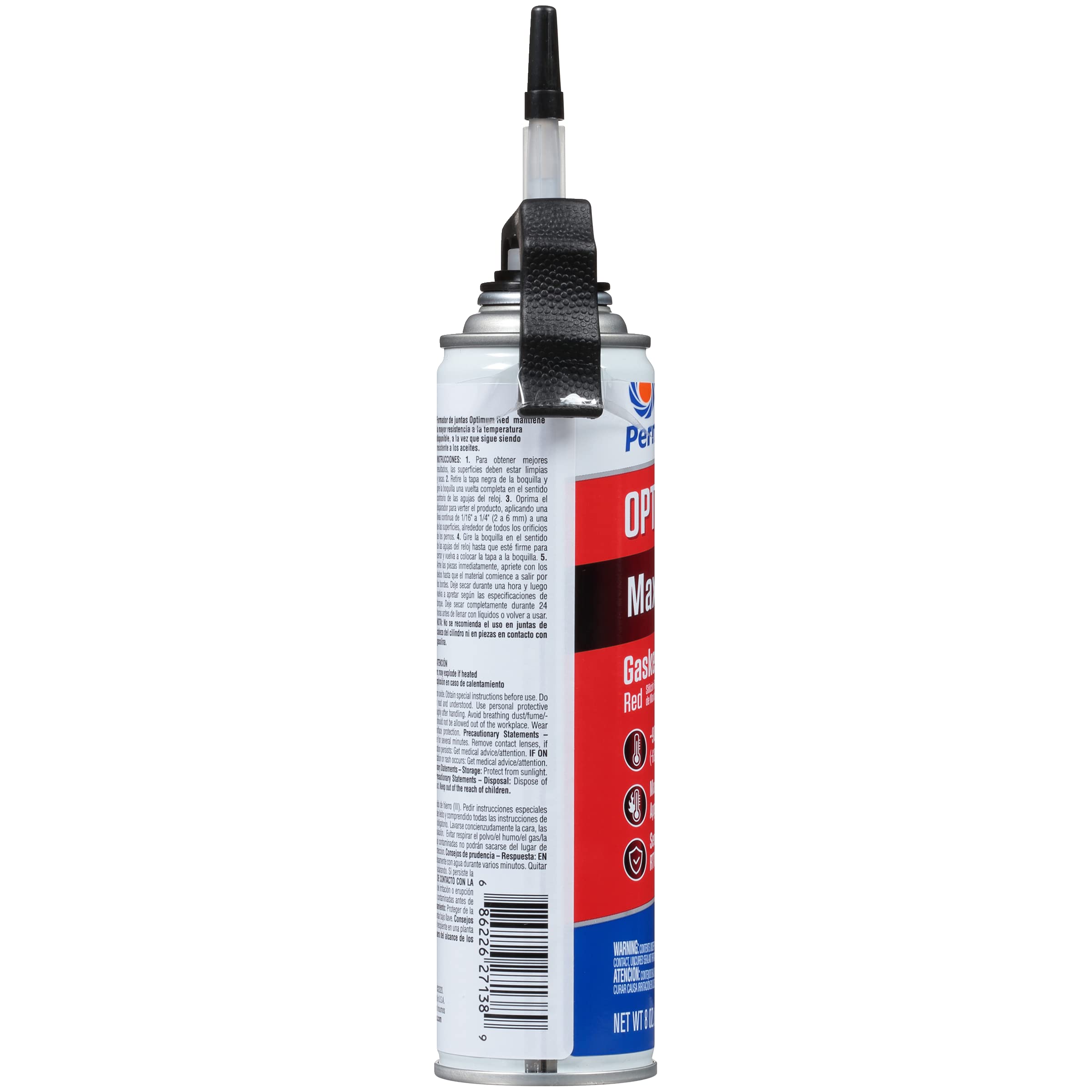 Permatex 27138 Optimum Red High Temperature Gasket Maker, 8 Oz - High Performance Silicone Sealant for Automotive, Marine & Industrial Use - Perfect for Engine Gaskets, Exhaust Systems & High Heat Applications