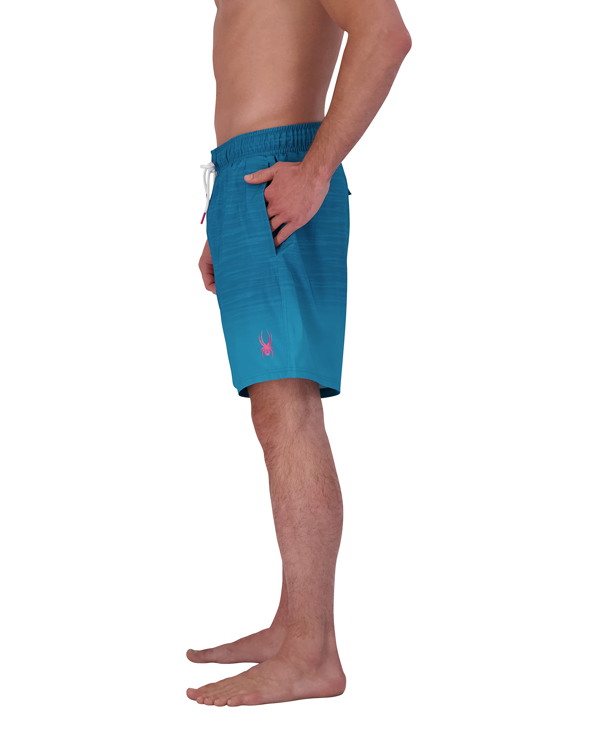 Spyder Men's Quick-Dry Stretch 7-inch Board Swim Trunks with UPF 50+ Sun Protection, Pockets & Mesh Brief Liner - Perfect for Swimming, Beach, Gym & Water Sports