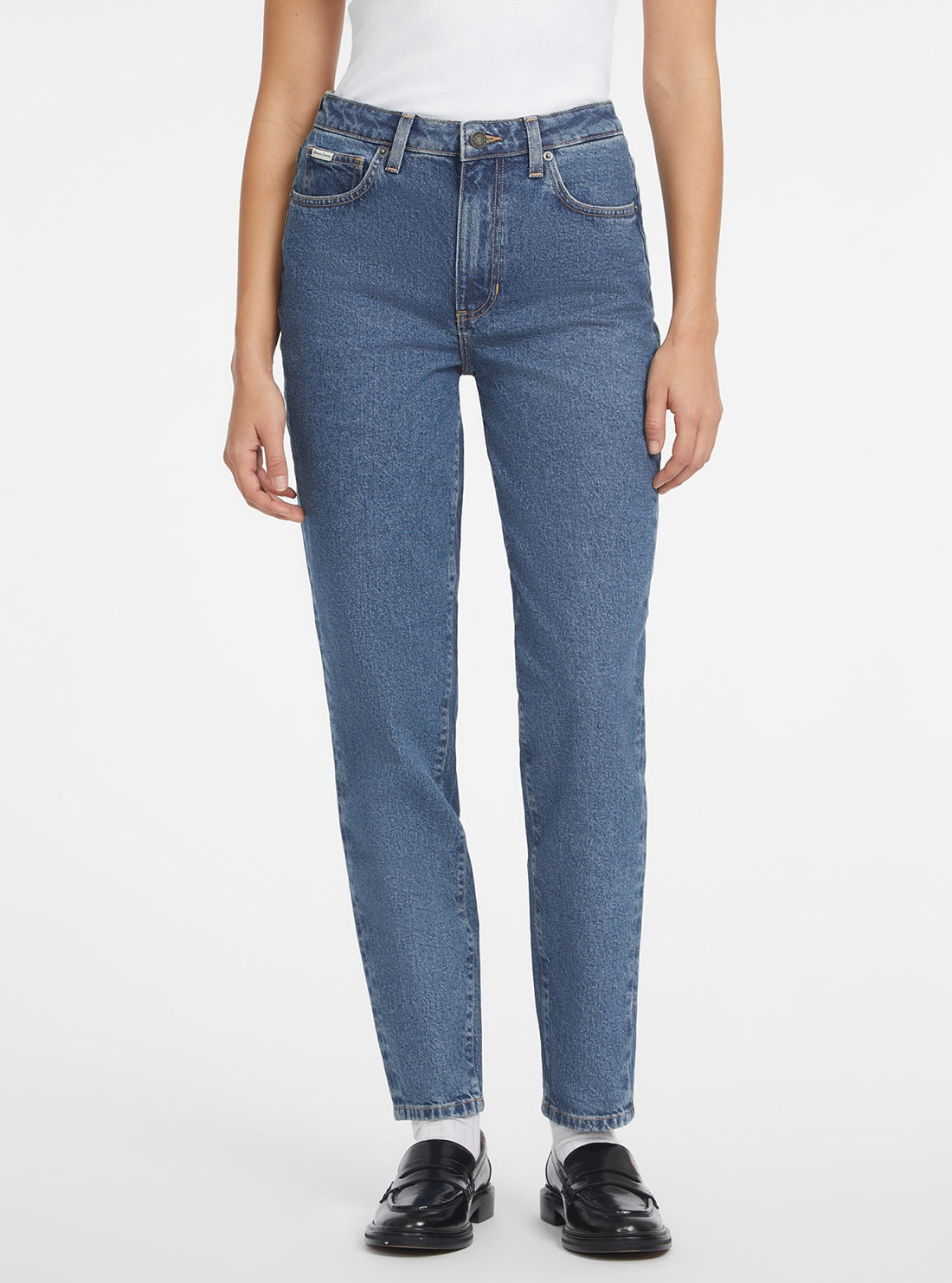 Guess G06 High Waist Mom Jeans for Women - Vintage Denim Stretch Skinny Jeans | Perfect for Casual Wear, Date Night & Everyday Outfits