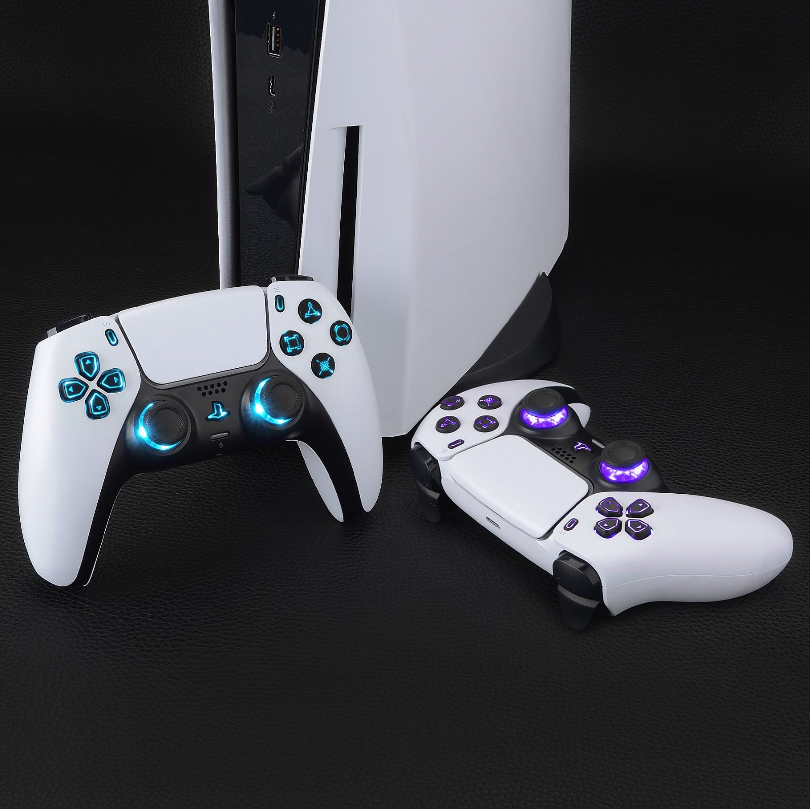 eXtremeRate Multi-Color LED Illuminated Buttons DTF V3 Kit for PS5 Controller BDM-010/020 - Black | Custom Gaming Setup for Enhanced Playstation 5 Experience
