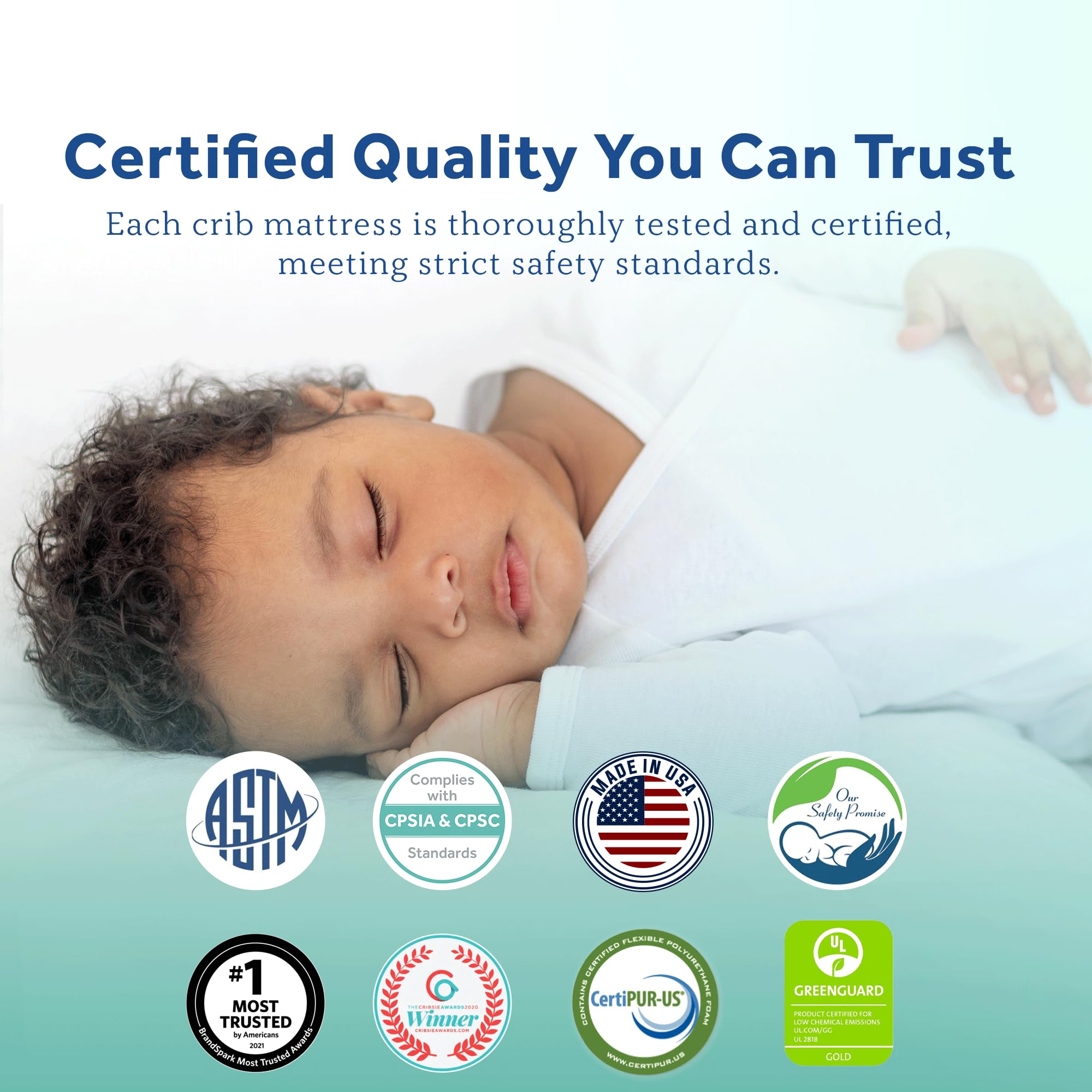 Sealy Baby Cool Comfort Breathable Waterproof 2-Stage Crib Mattress & Toddler Bed | Cooling Foam, Airy Cotton Cover | GREENGUARD Gold Certified | Safety Tested | Made in USA | 52