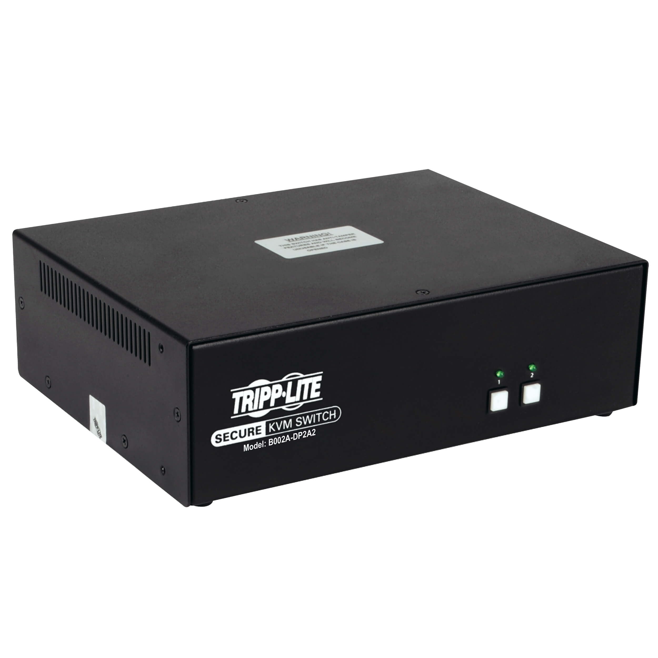 Tripp Lite Secure KVM Switch 2-Port Dual Monitor DisplayPort 4K 60Hz NIAP TAA Compliant (B002A-DP2A2) - Ideal for Data Centers, Server Rooms & Multi-Computer Workstations