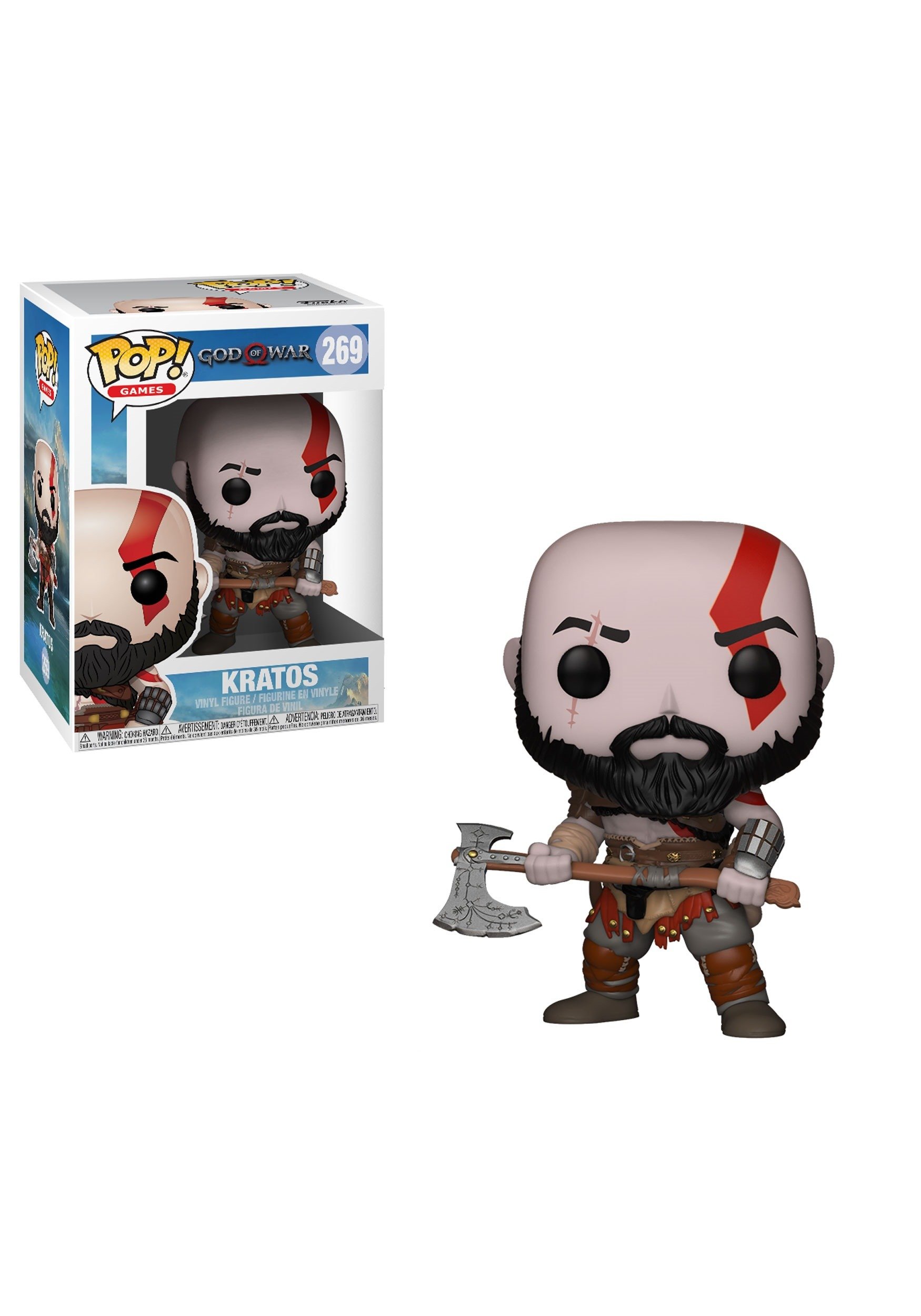 Funko Pop! God of War Kratos with Leviathan Axe Vinyl Figure - Video Game Collectible for Fans, Home & Office Display, Gift for Gamers