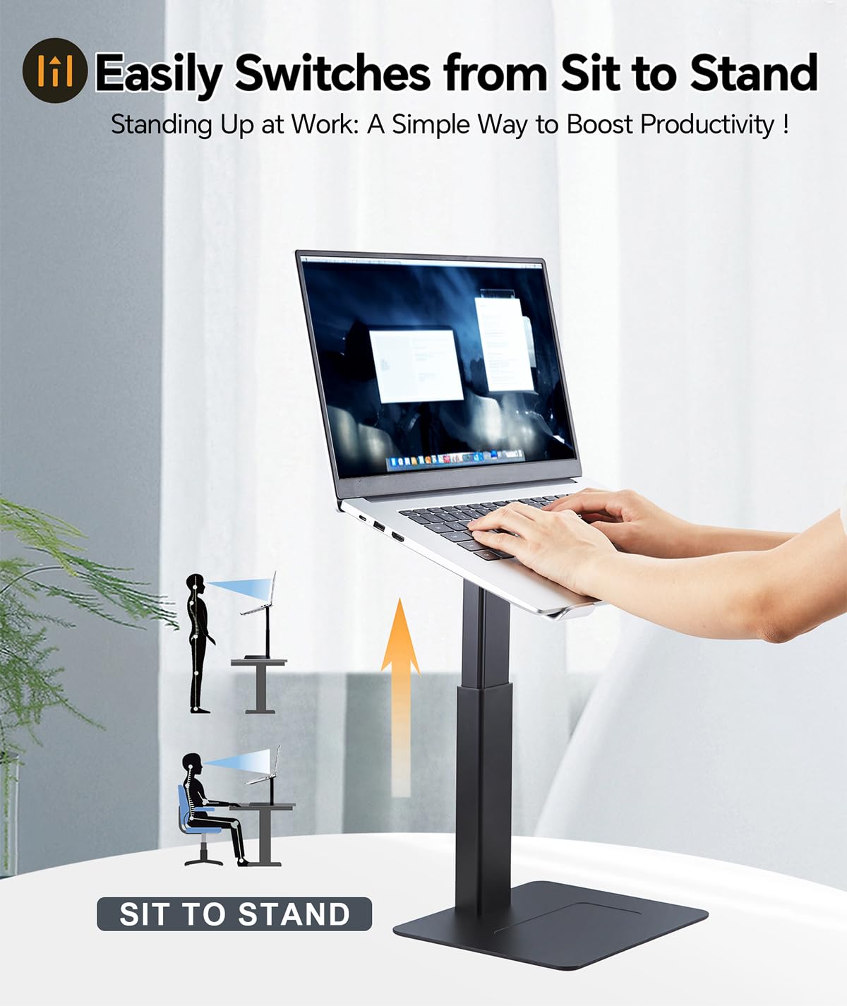 Supamir Adjustable Laptop Stand for Desk - Ergonomic Riser for MacBook & 13