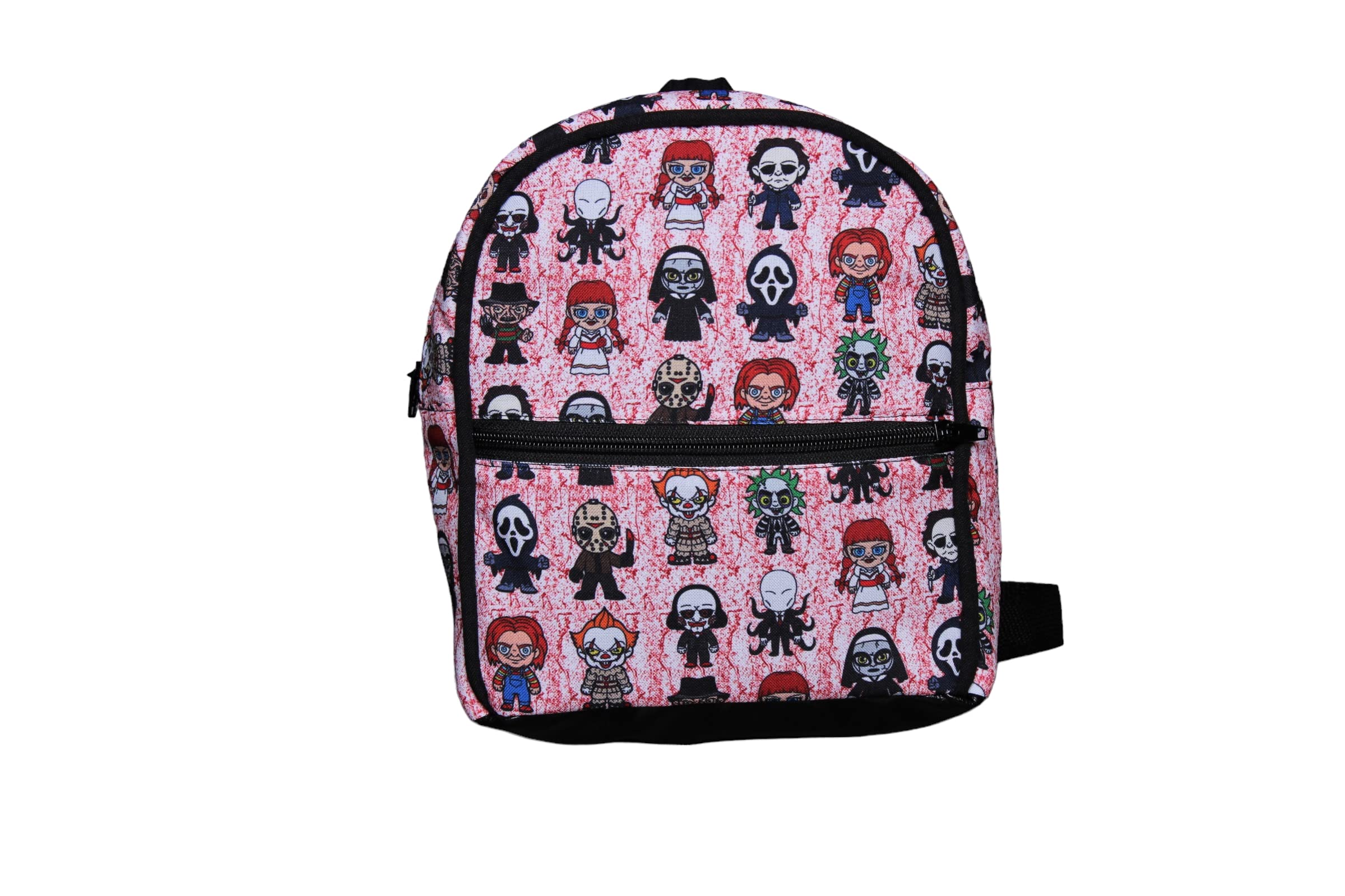 Chibi Horror Characters Mini Backpack - Cute Kawaii Anime Style Small Backpack for Cosplay, School & Travel | Perfect for Halloween, Conventions & Everyday Use