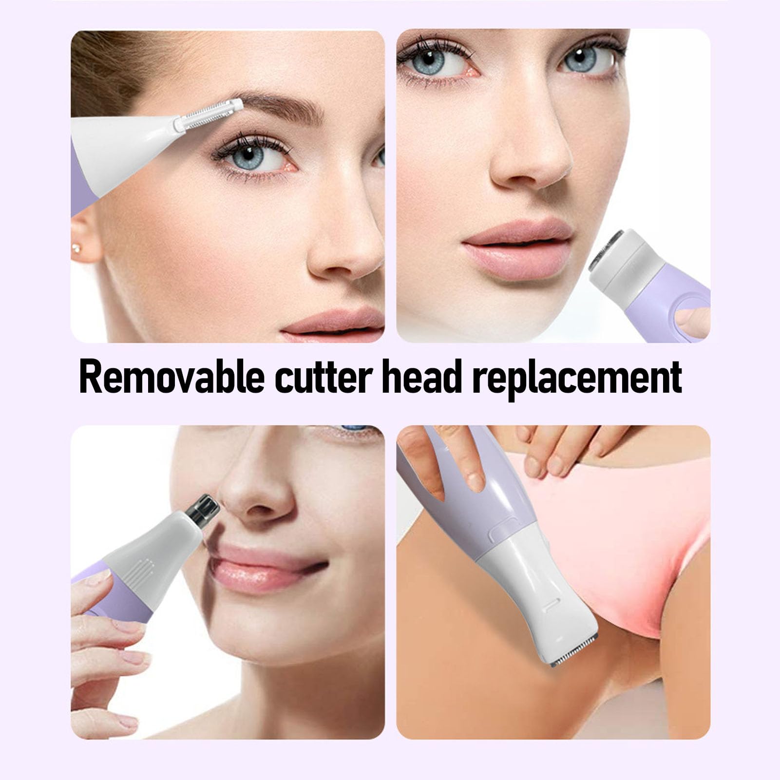 Painless Electric Lady Trimmer for Women - Bikini Clipper & Body Hair Remover, Multifunctional Facial & Body Grooming Kit - Perfect for Travel, Home Use & Personal Care Routine