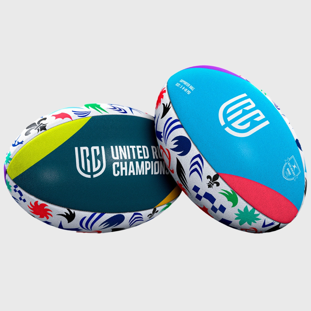 Official Gilbert United Rugby Championship Crest Supporter's Rugby Ball - Game Day, Training & Collectible Memorabilia for Rugby Fans