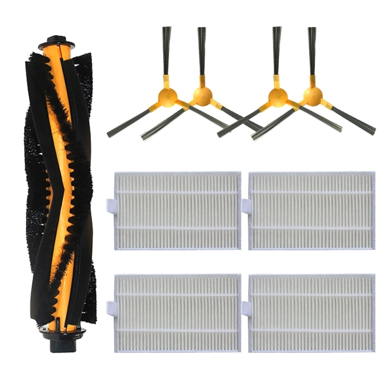 Liectroux C30B & Proscenic 800T/820S/820T/830T Compatible Robot Vacuum Side Brush Set - 3 Pack Replacement Accessories for Hardwood & Carpet Floors (Black/Yellow/White) - Perfect for Pet Hair & Daily Cleaning