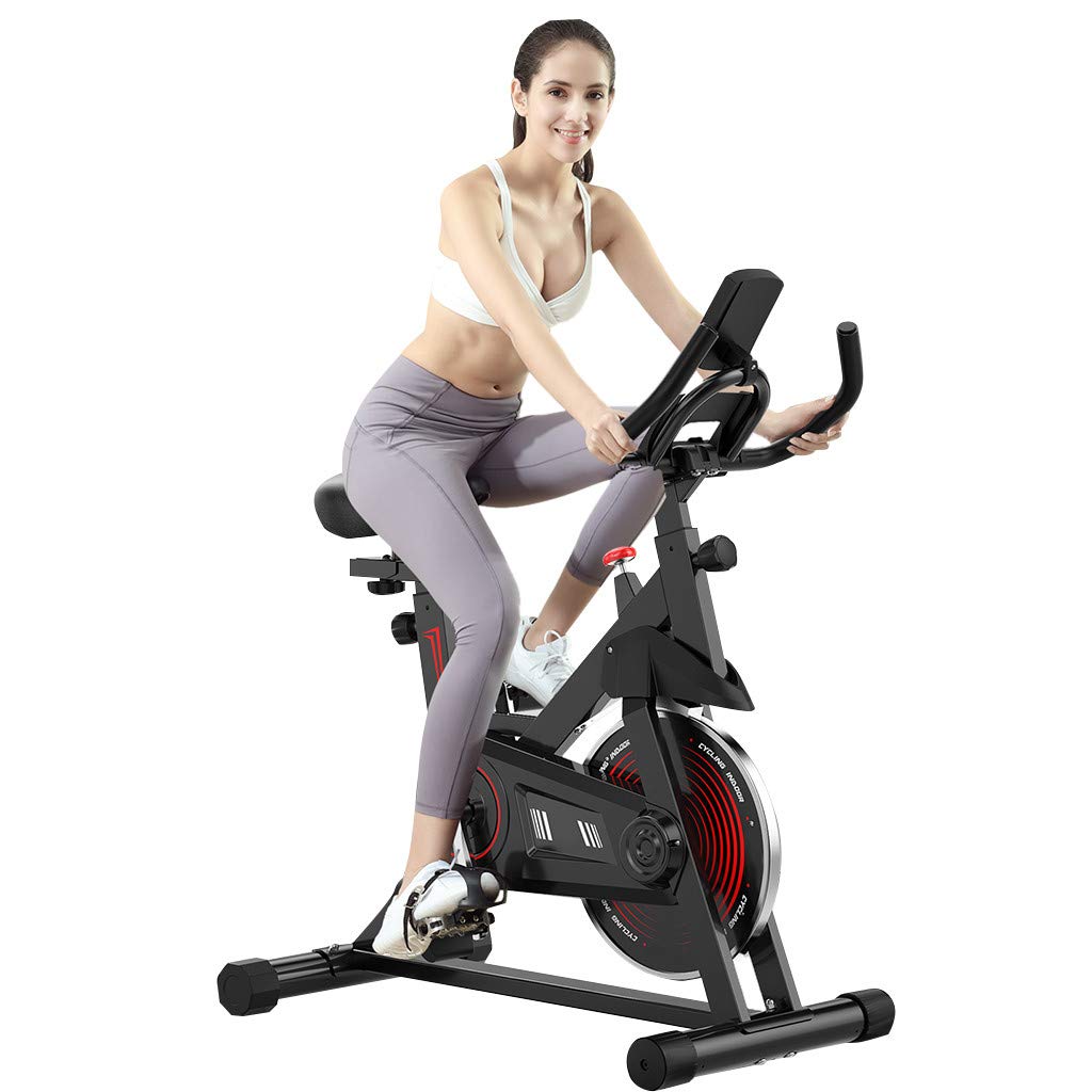 Melupa Exercise Bike - Indoor Cycling Bike with Comfortable Seat Cushion & Phone Mount | Heavy Flywheel for Smooth Workout | Perfect for Home Gym, Cardio Training & Weight Loss