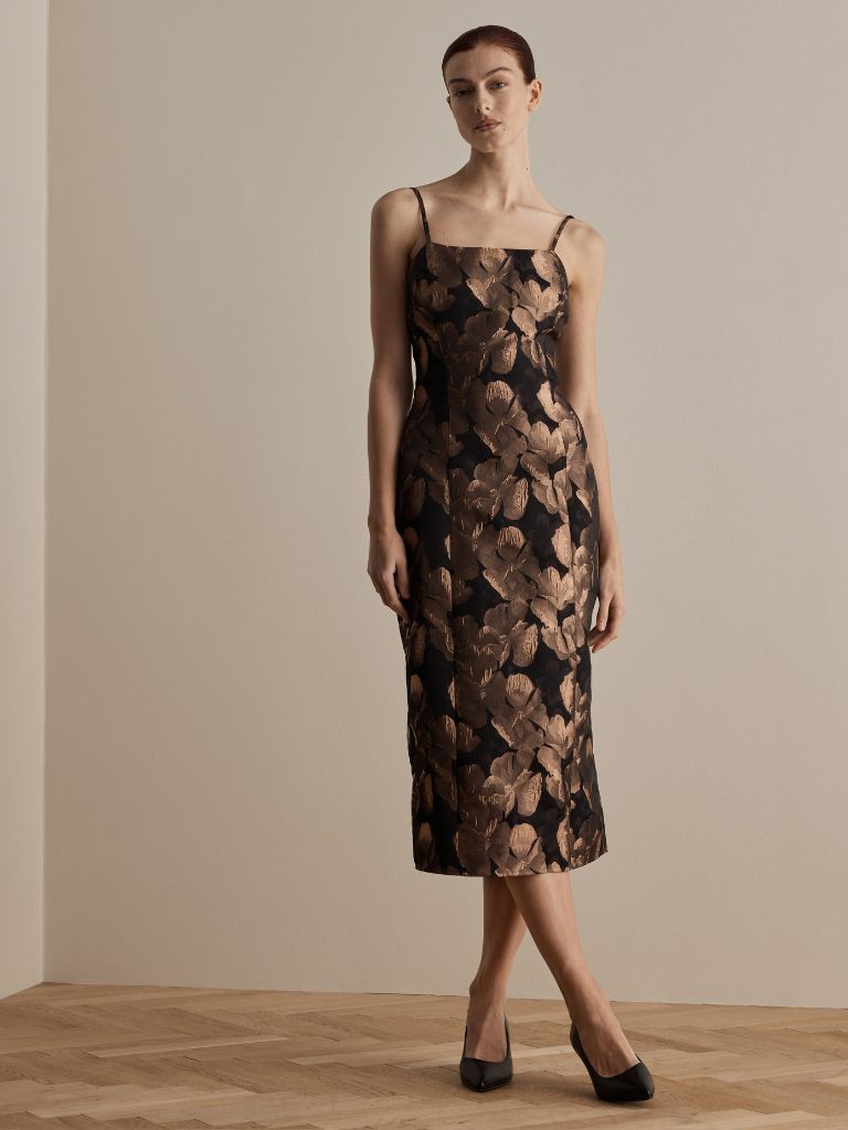 Stylish Femme Triana Dress in Java - Elegant Floral Print Maxi Dress for Women, Perfect for Summer Parties & Beach Vacations
