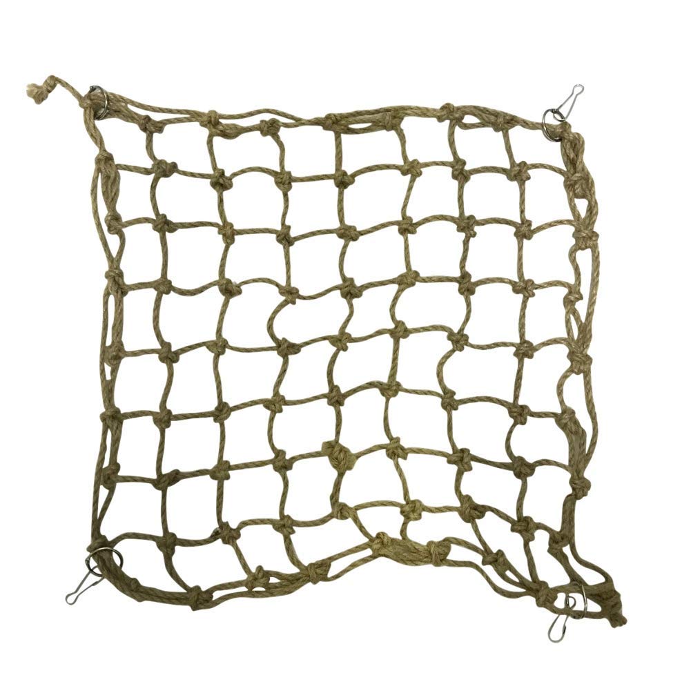 Tutuba Parrot Climbing Net - Natural Wood & Hemp Rope Ladder Toy for Birds - Play Gym, Hanging Swing & Perch Hammock - Cage Decor Accessories for Parakeets, Cockatiels, Macaws (Perfect for Playtime & Exercise)