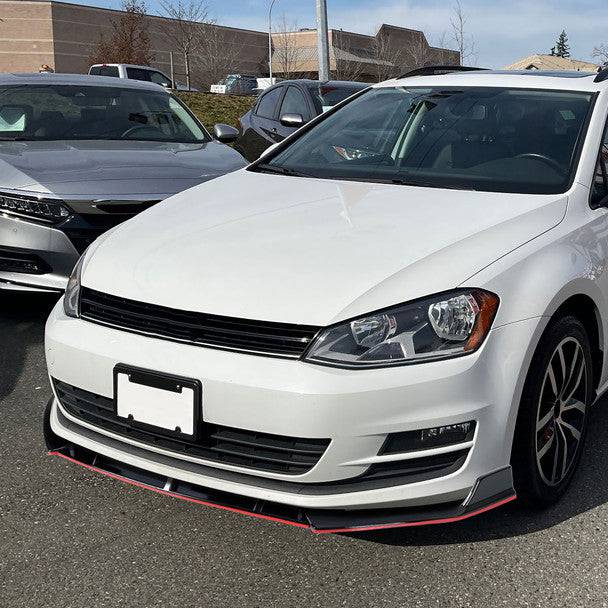 Volkswagen MK7 MK7.5 Golf GTI R Front Bumper Lip Set (2014-2021) - 3PC Black Polyurethane Splitter for Enhanced Aerodynamics & Sporty Look - Perfect for Street Racing & Car Shows