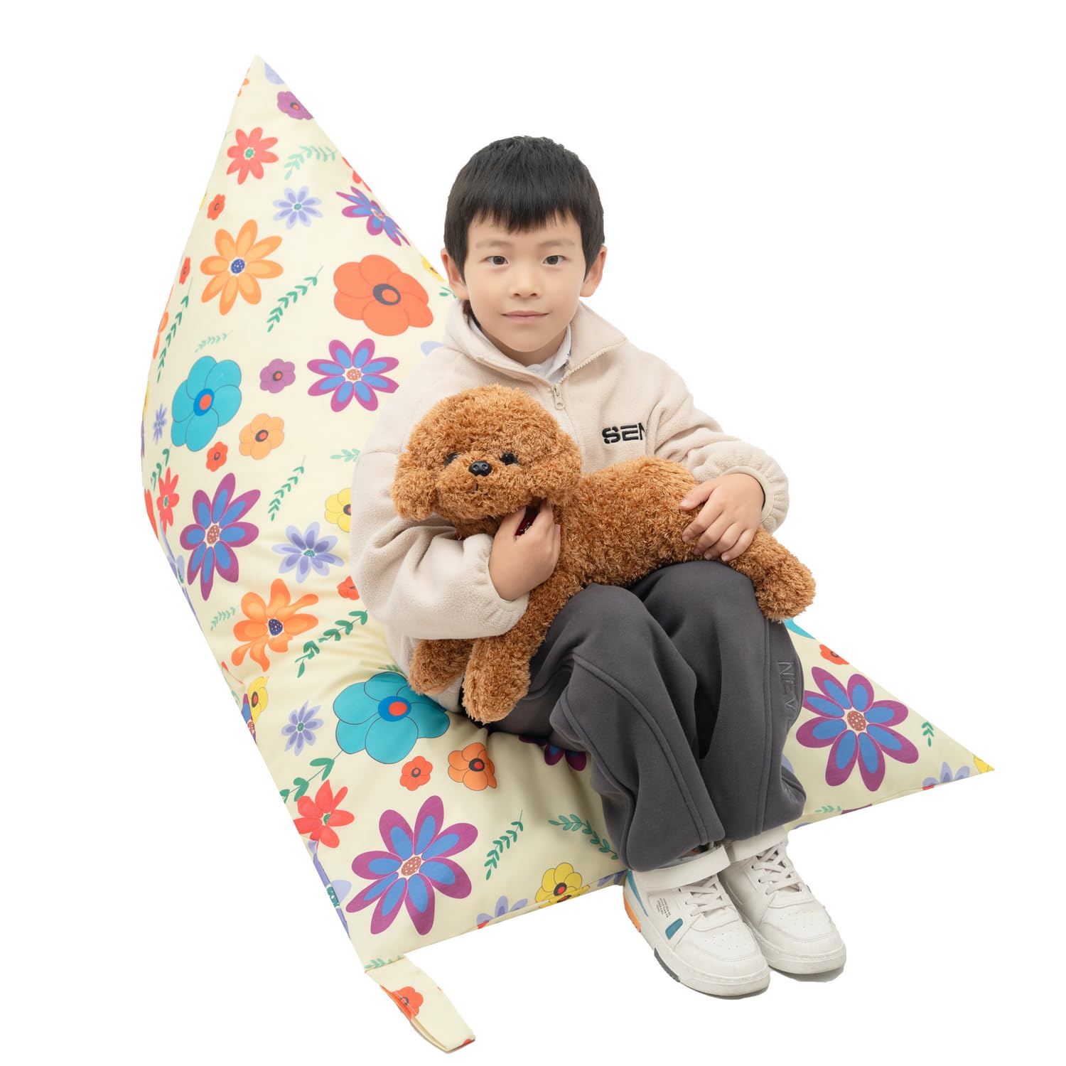 LOLOMLO Extra Large Stuffed Animal Storage Bean Bag Chair Cover - 52