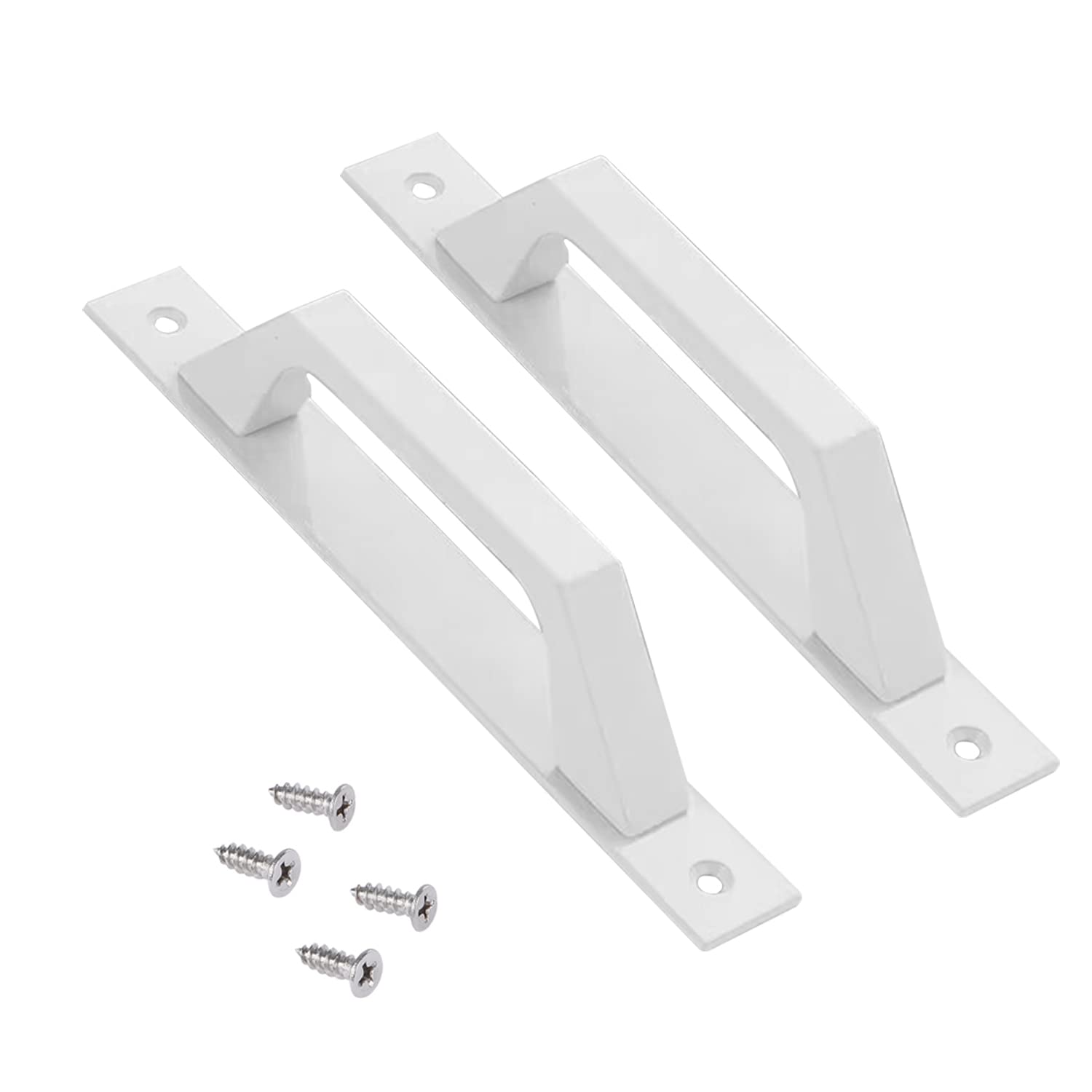 ALUWINDOORS 7.9 Inch White Sliding Barn Door Handle - 2 Pack Wooden Pull Handle for Barn Doors, Gates, Fences, Garage & Shed - Rustic Home Decor & Farmhouse Style Upgrade