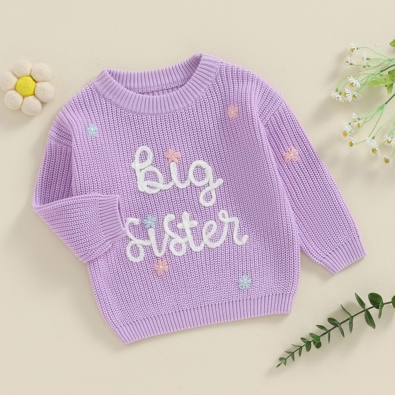 Big Sister Little Sister Matching Knit Sweaters for Toddlers - Cozy Family Outfits