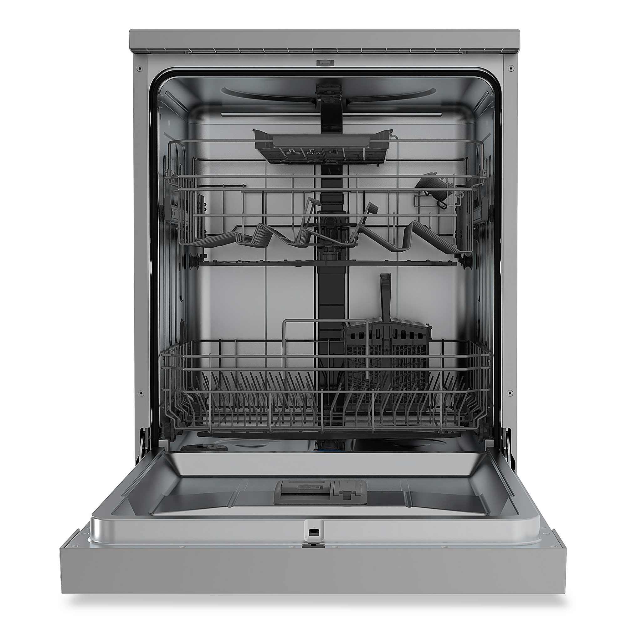 Baridi 60cm Freestanding Dishwasher - 14 Place Settings, 8 Wash Programs, LED Display, Energy Efficient, Silver (Model DH167) - Perfect for Small Kitchens, Apartments & Open-Plan Living Spaces