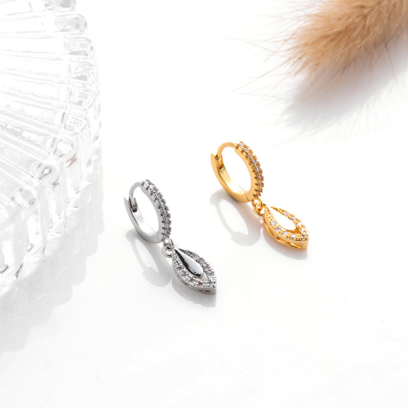 18K Gold Cartilage Huggie Hoop Earrings for Women - Sparkly Minimalist Earrings | HSPJ404 | Perfect for Everyday Wear, Parties & Gifts