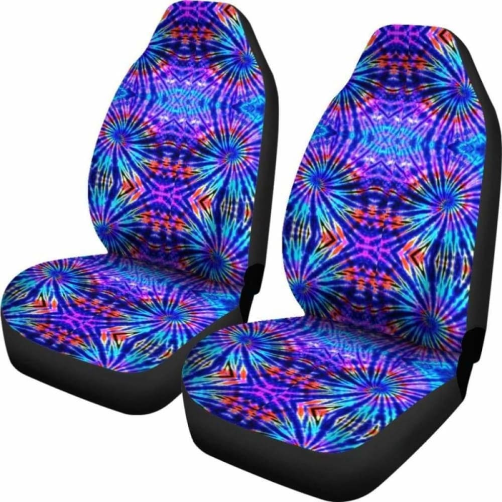 Blue Tie Dye Car Seat Covers - Waterproof & Universal Fit for Cars, SUVs & Trucks | Stylish Upgrade for Road Trips & Daily Commutes