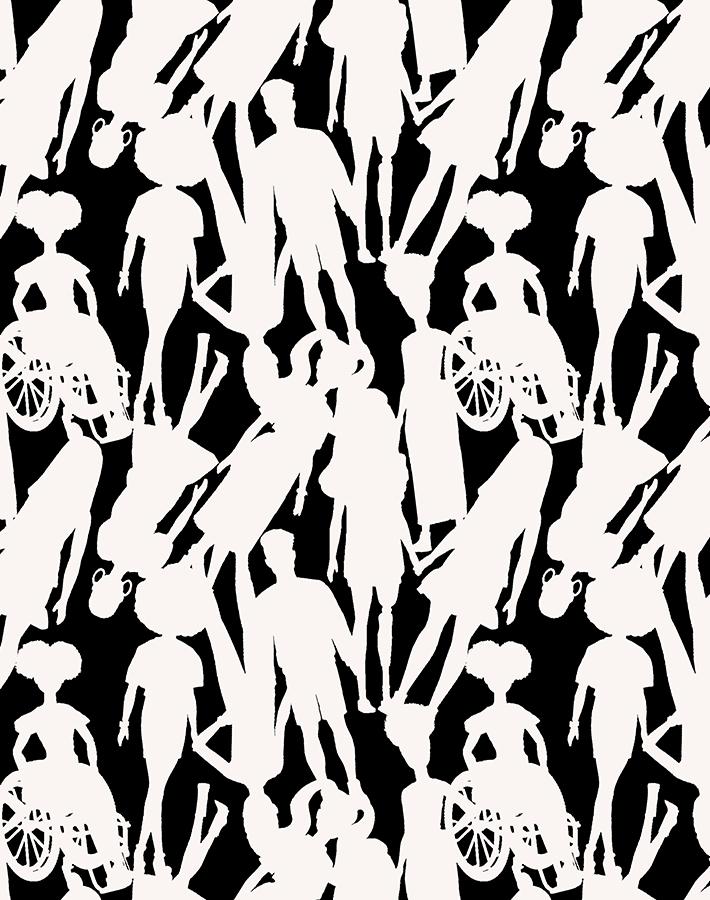 Barbie™ Fashionistas™ Silhouettes Wallpaper - Black & Cream Design for Girls' Bedroom, Playroom & Nursery Decor