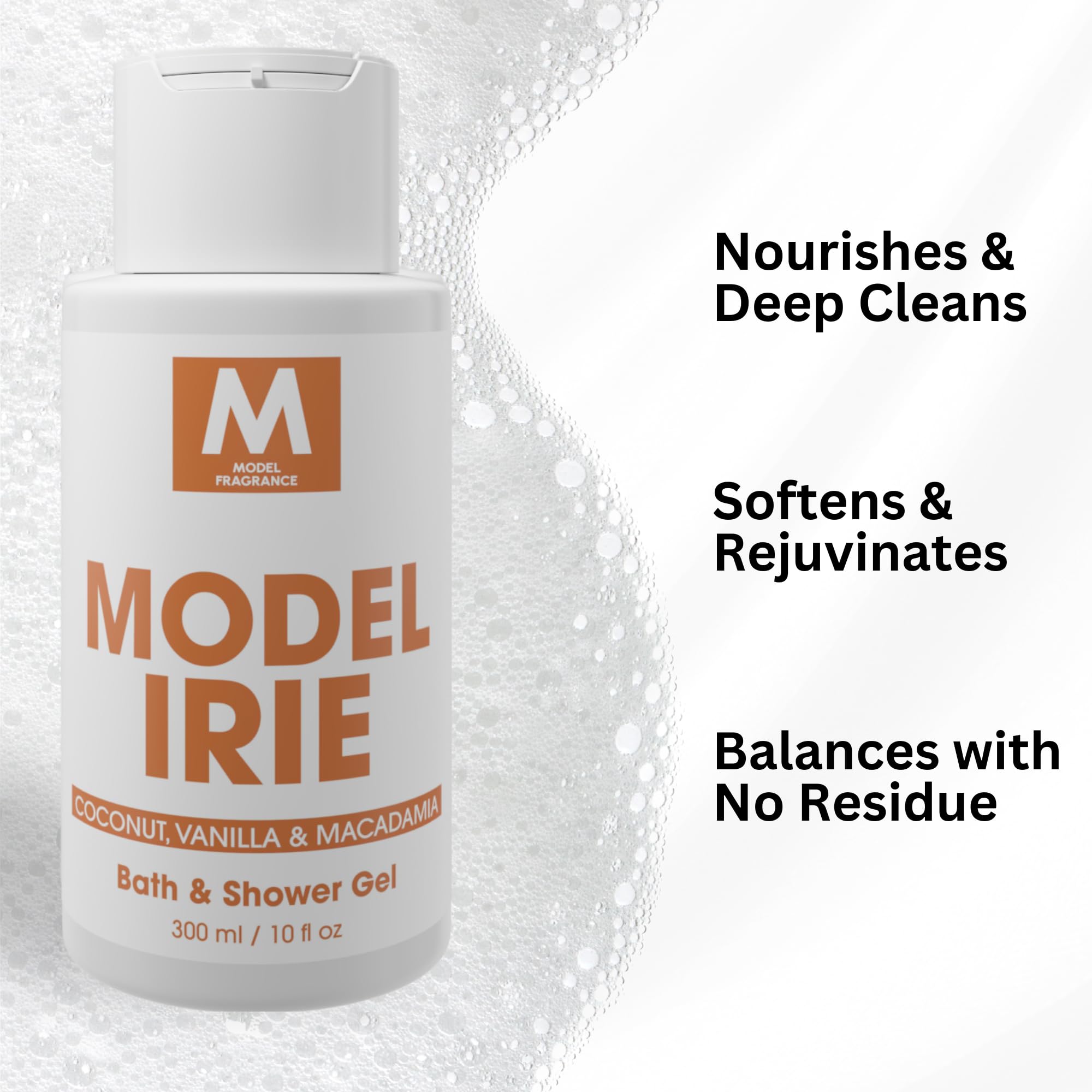 Irie Fragrance Body Wash - Coconut Vanilla Macadamia Scented Hydrating Shower Gel | Moisturizing & Refreshing Spa Quality Bath Product for Soft Skin | Perfect for Daily Use, Relaxing Showers & Self-Care Routines