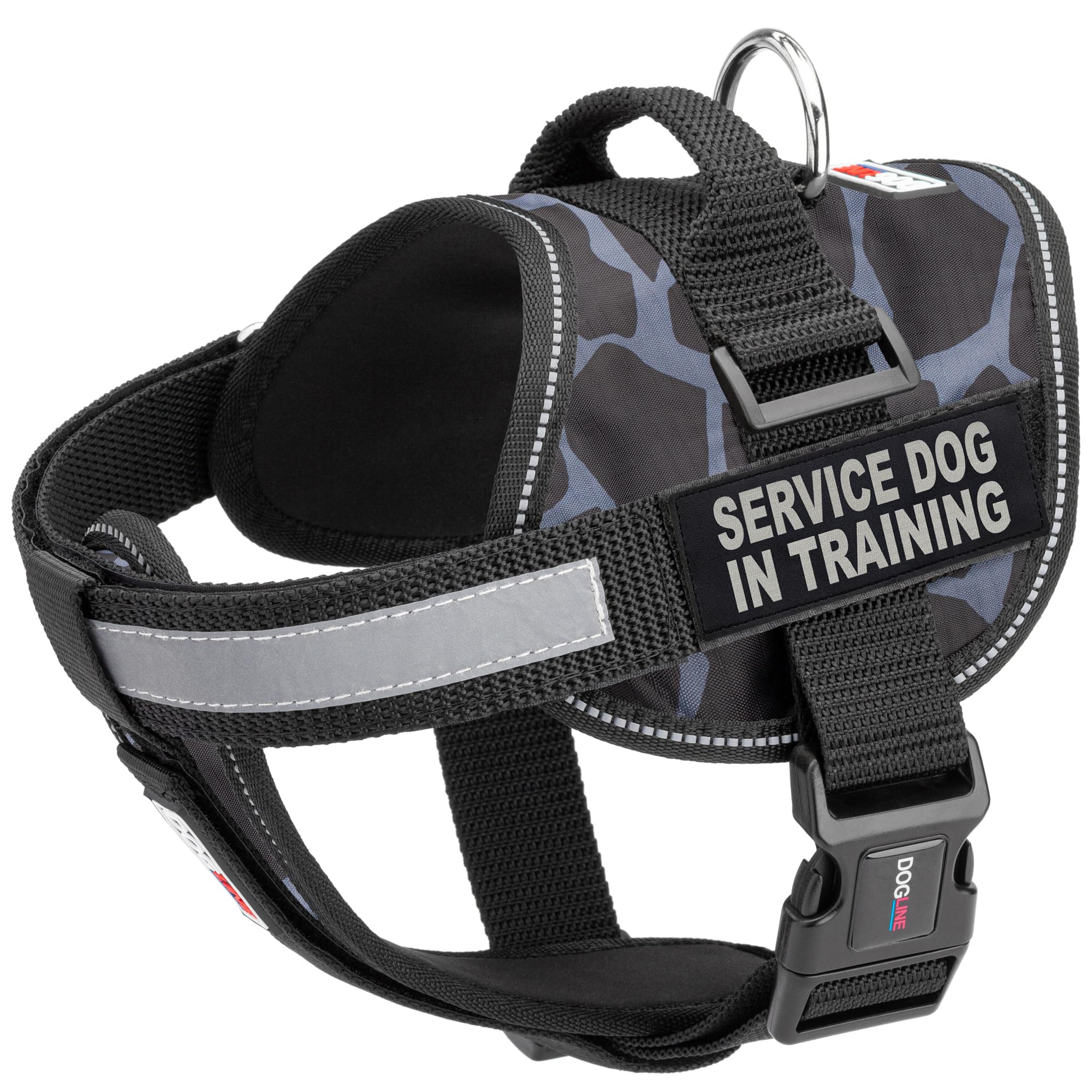 Premium Adjustable Dog Harness Vest with Reflective Strips & Service Patches - Breathable Neoprene for Training, Medical & Service Dogs (36-46