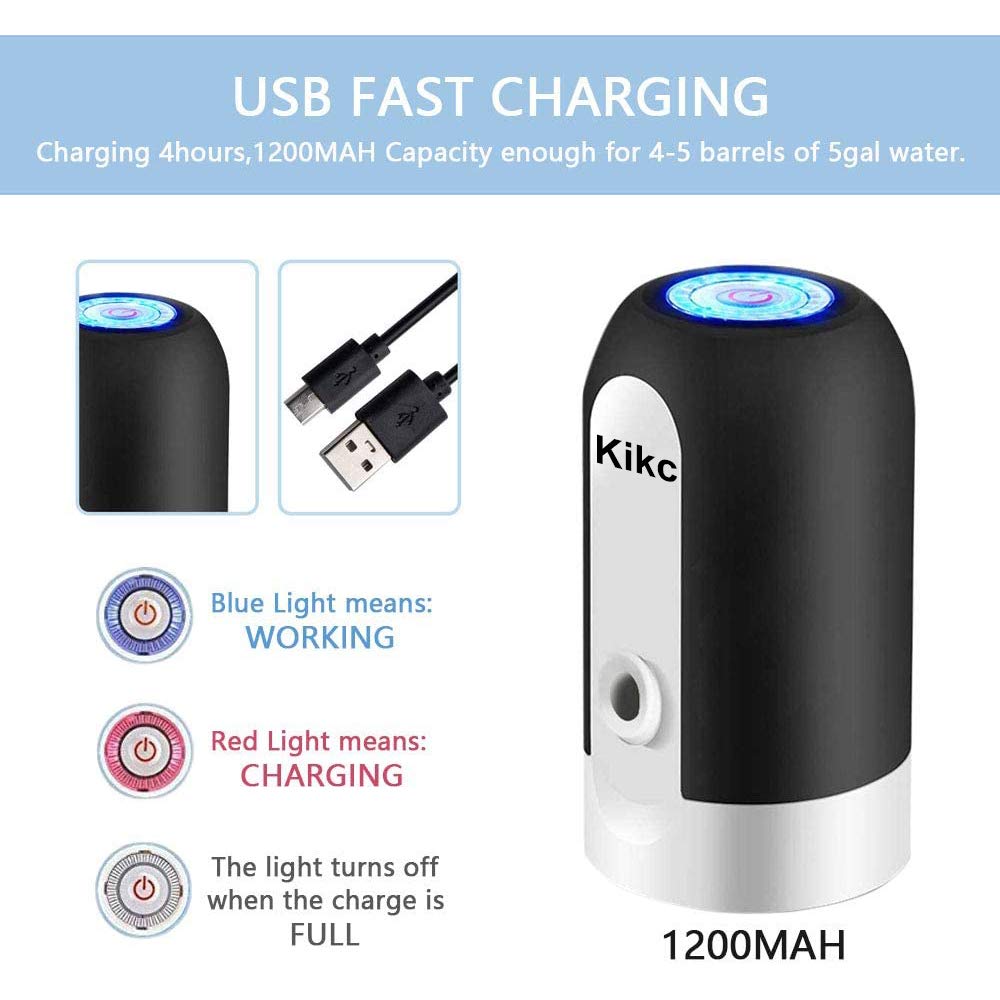 Electric Water Dispenser Pump System - Automatic Drinking Water Dispenser for Home & Office (Black) - Perfect for Kitchen, Countertop, or Desktop Use